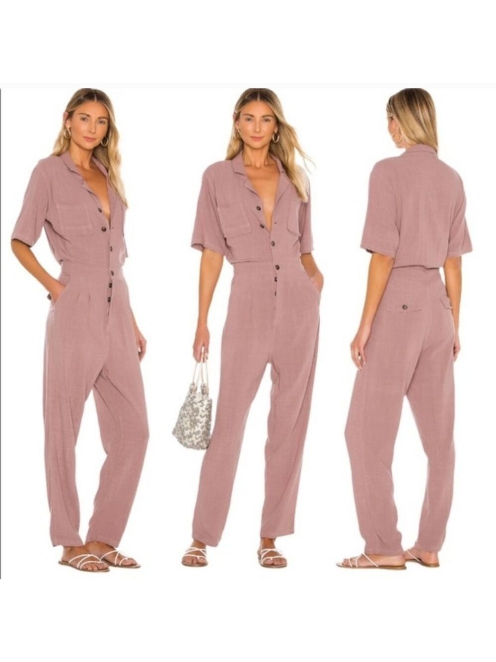 Free People Margot Short Sleeve Coverall